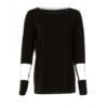 LUUKAA JERSEY SHIRT MIT TÜLL EINSÄTZE Gr. 46 48 50 SCHWARZ