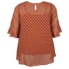 ZHENZI Tunika Top Chiffon Jersey Gr 46 48 50 52 54 56 braun – Bild 3