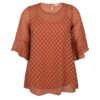 ZHENZI Tunika Top Chiffon Jersey Gr 46 48 50 52 54 56 braun – Bild 2