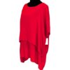 T-Shirt Made in Italy 2-lagig Gr 48 50 rot kurzarm A-Form – Bild 2